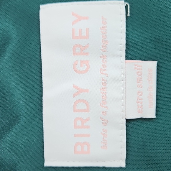 Birdy Grey Devin Chiffon Bridesmaid Gown Floor Length In Emerald NWT XS - Picture 6 of 12